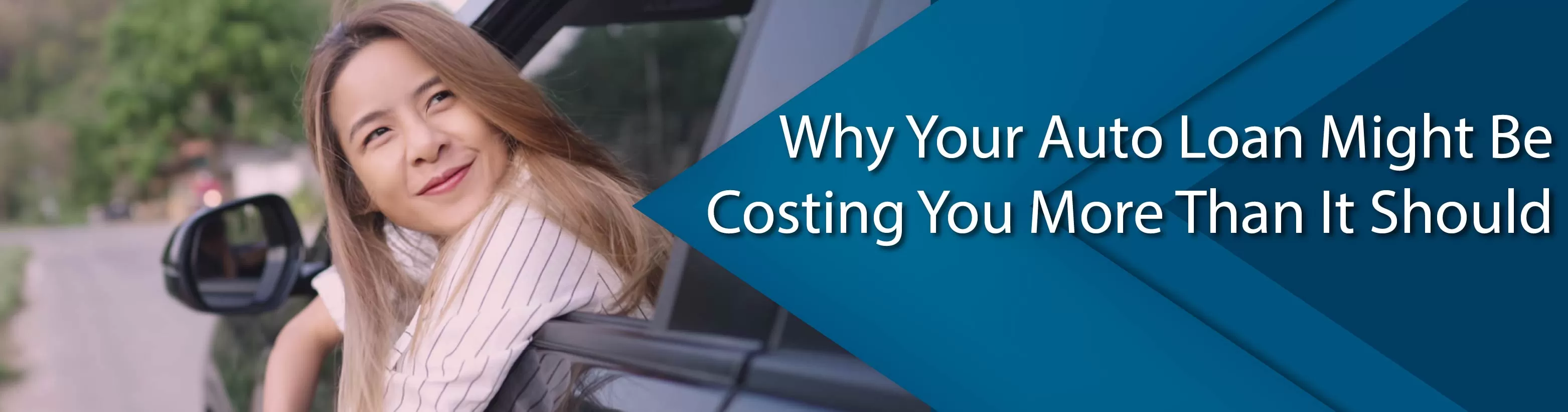 Woman looking out of a car window